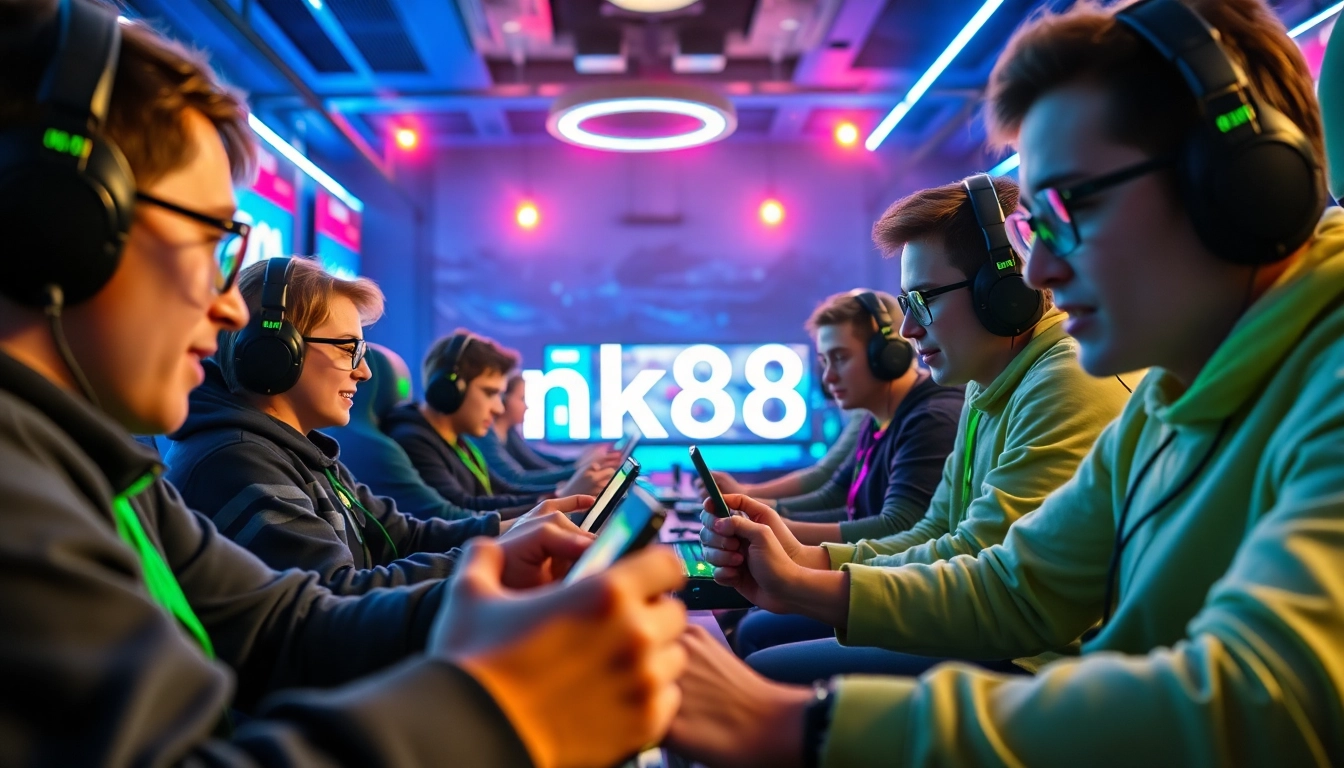Engaging nk88 gaming scene featuring players immersed in dynamic gameplay.