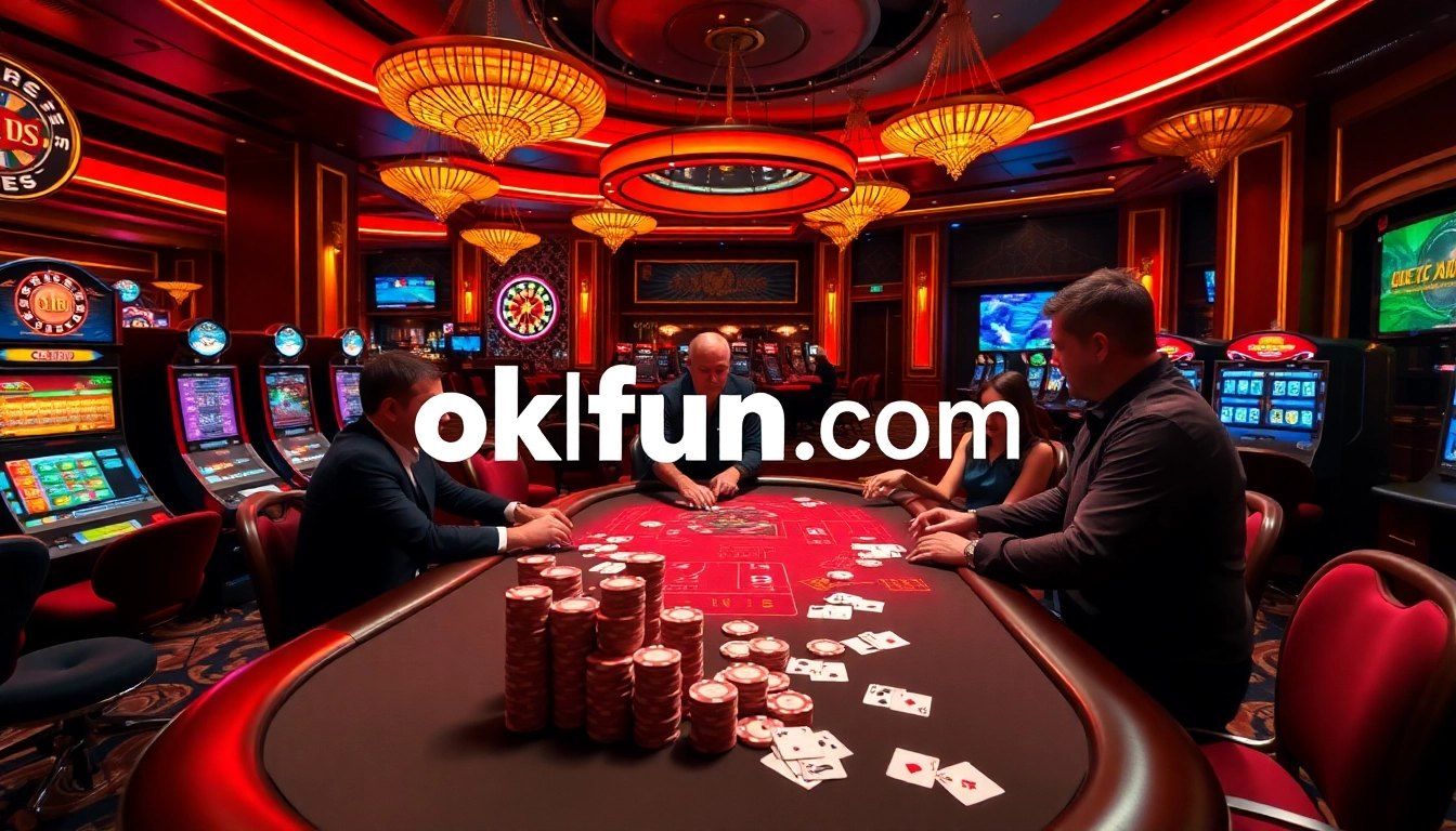 Engage in thrilling games at okfun.com, where excitement meets luxury in a vibrant casino setting.